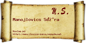Manojlovics Sára névjegykártya